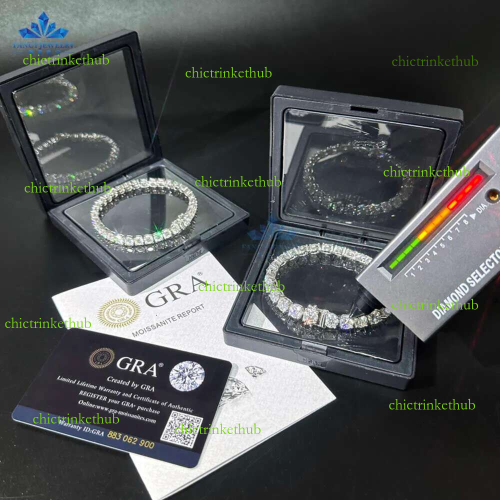 designer bracelet cuban k hip hop style gems chain unisex sterg sier iced out moissanite dia tennis bracelets necklace jewelry