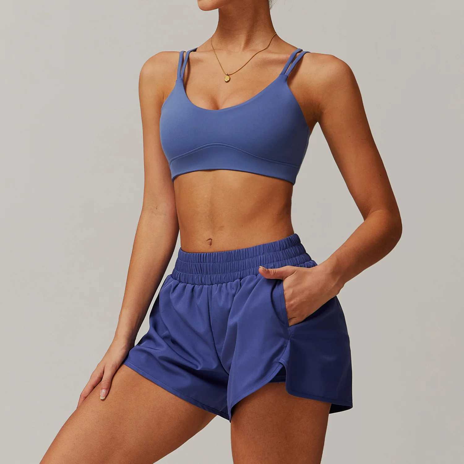 Yoga set 2PCS sports set womens gym set womens track and field suit running exercise zipper long sleeved yoga suit sportswear W250326