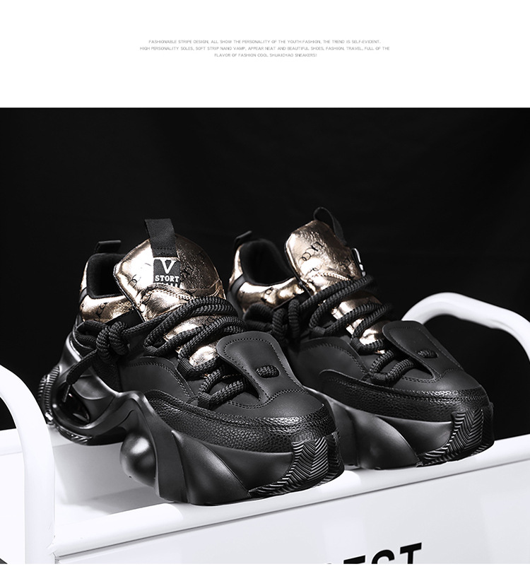 designer shoes new Men's youth thick-soled casual sports shoes for outdoor wear height-increasing dad shoes trendy little white short people