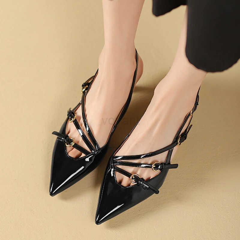 JOZHAMTA Size 34-42 Wen Heeled Sandals Retro Re High H Shoes For Wen Summer 2025 Real Leather Buckle Heel Sandal Z250326
