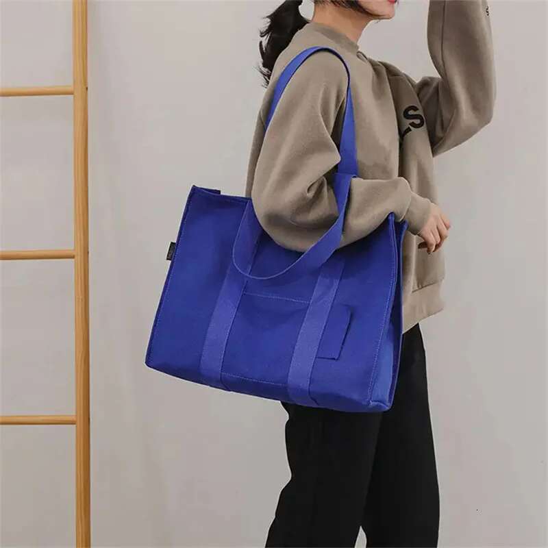 100Pcs Fashion Large Capacity Reusable Cotton Canvas Tote Bags With Custom Printed
