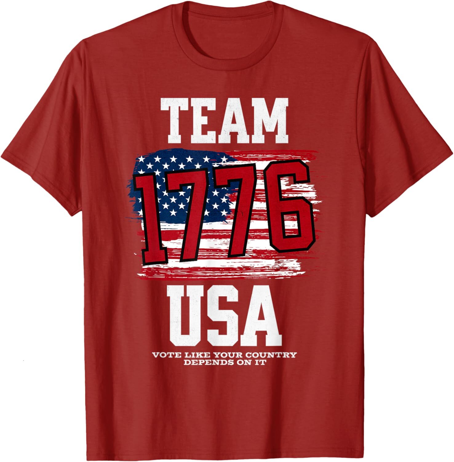 T shirt for Mens Team 1776 USA Vote Like Your Country Depends On It - VOTE Graphic Tee Casual Tops Clothes Short sleeve