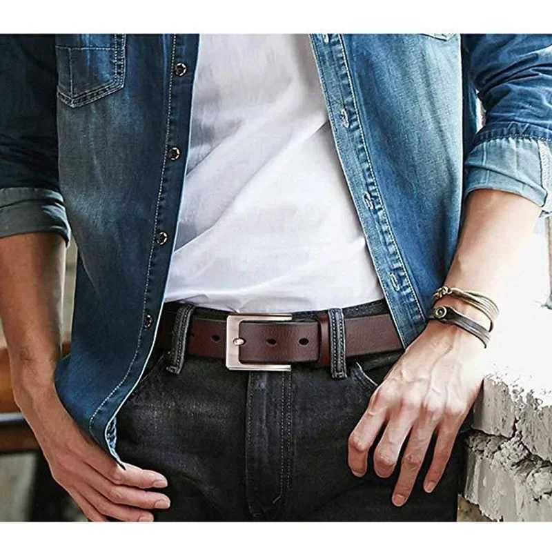 Plus size 170 160 150 140 130cm mens high-quality genuine leather belt luxury design with mens denim fashion belt with mens jeans W250326