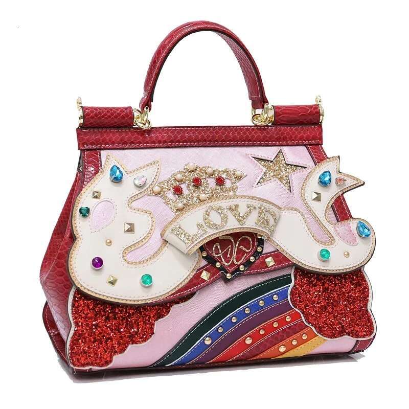 Classic Frame Appliques Serpentine Leather Shoulder Bag 3D Decoration Crossbody Bags For Women Bolsa Feminina