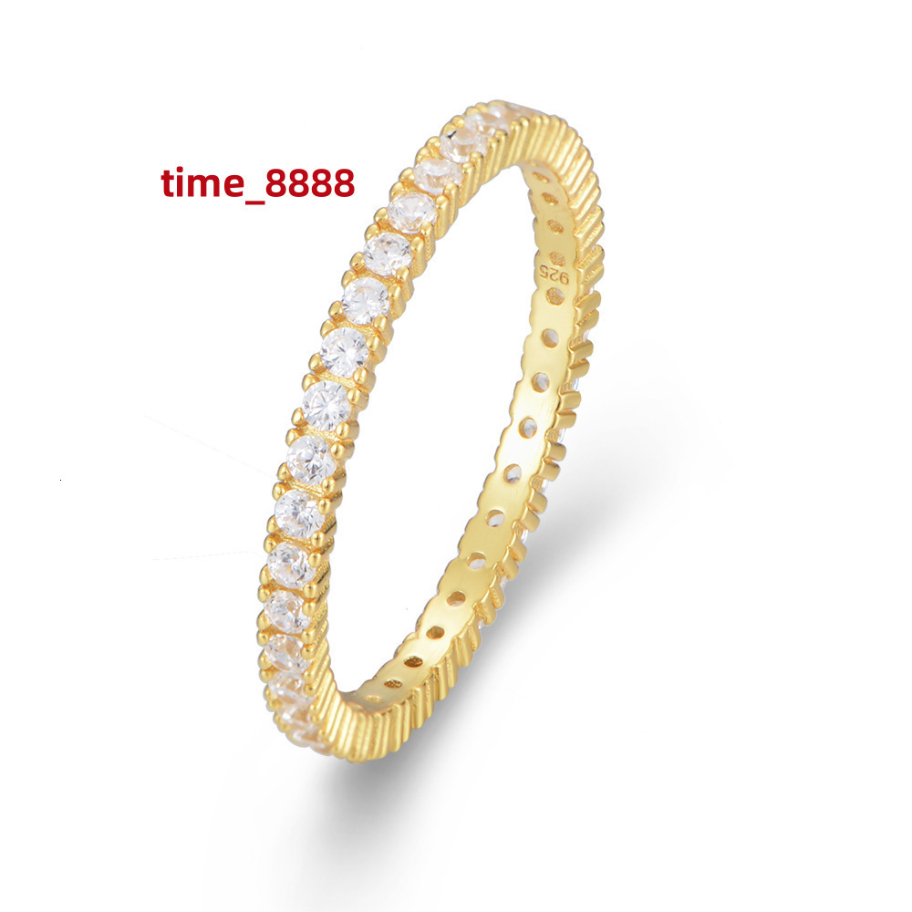 LiCai 14K Gold Plated Solid 925 Sterling Silver CZ Simulated Diamond Stackable Ring Eternity Bands for Women Size 5-8