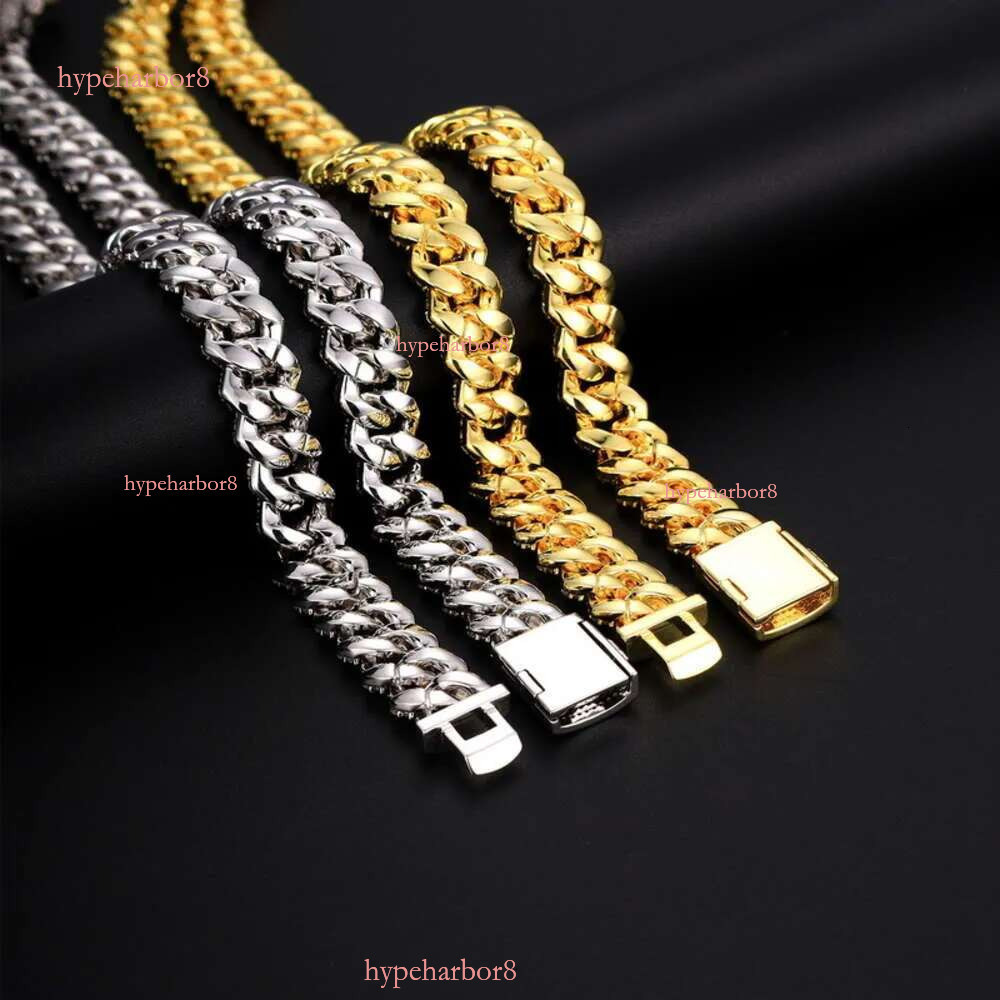 Designer Necklace Hip Hop 2 Rows Stones 14mm Sterg Sier White Gold Plated Iced VVS Dia Moissanite Cuban k Chain Rock Jewelry Gift with Gra
