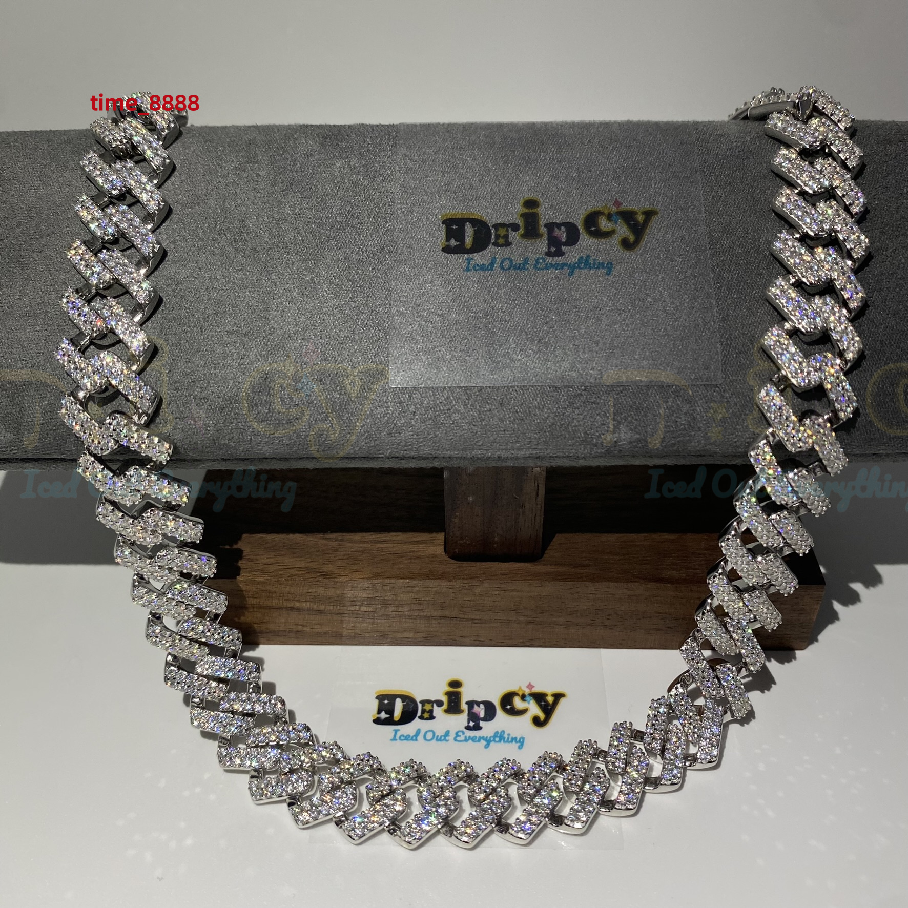 Fine Jewelry Moissanite Vvs1 d Color Cuban Link Chain Real Iced Necklace Hip Hop Pass Diamond Test Iced Out