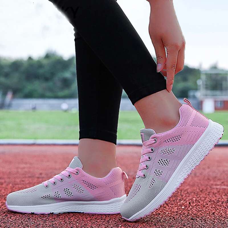 2025 Summer New Women's Flat Shoes Mesh Fabric Designer Fashion Casual Sports Shoes Women's Lace up Women's Sports Shoes