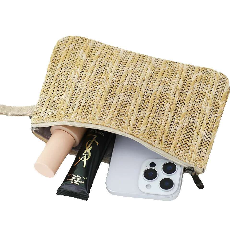 Bborgdc Zip Clutch Purse With Detachable Strap, Small Woven Crossbody Bag & Wristlet Pouch