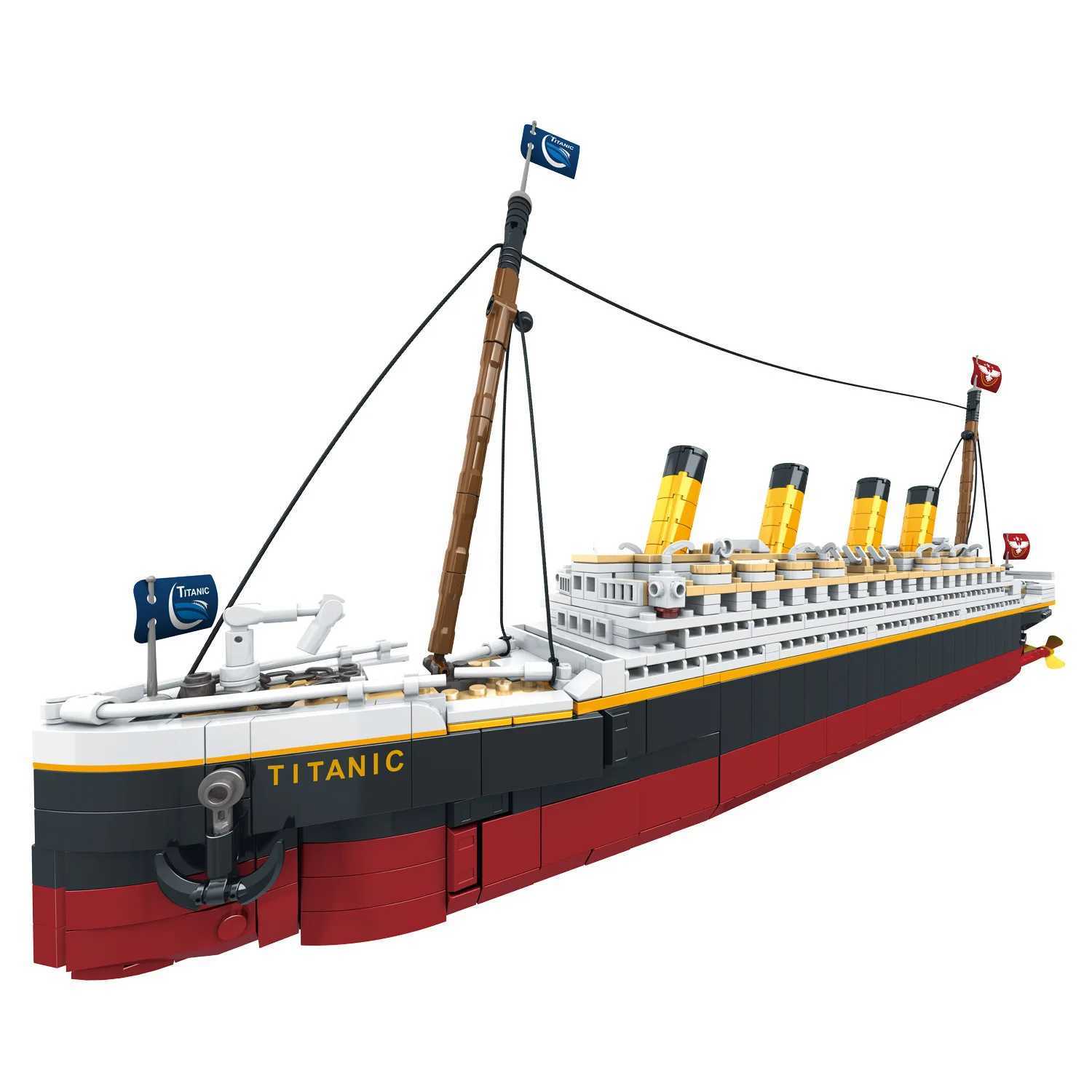 2025 New Large Titanic Creative Model Building Block Set Adult Challenge Giant Titanic Cruiser Model Building Set ToyXJ250326