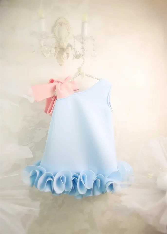 Cute Baby Yellow Flower Girl Dress Peach Dress Sleeveless Suitable for Wedding Children Birthday Gift First Communion Dress W250326
