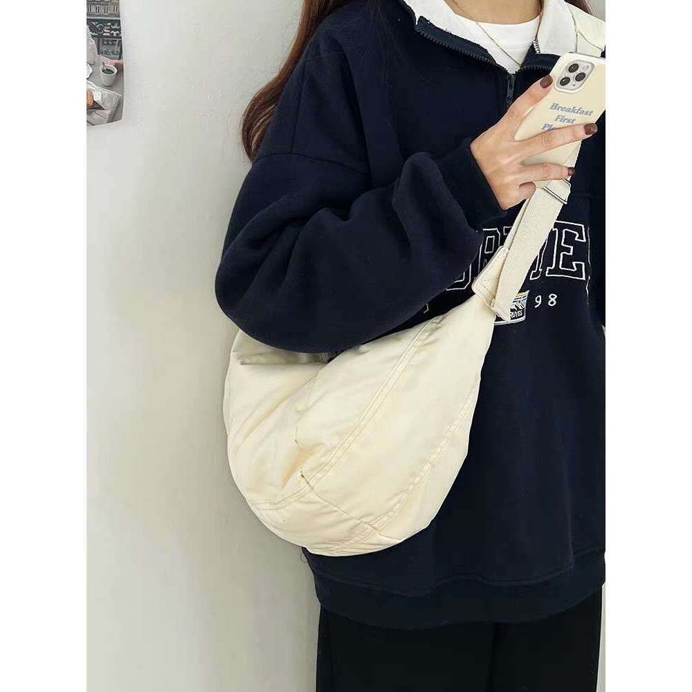 Cross for women 2022 autumn winter new item, large capacity dumpling bag, down cotton casual simple and versatile shoulder bag