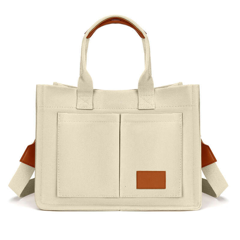 d6 New Casual Handheld Canvas Shoulder Large Capacity Multi layered Women's Crossbody Bag