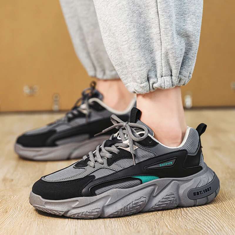Designer Shoes Thick Soled Multifunctional Pleated Sports Shoes 2025 New Mesh Lace Up Breathable Casual Sports Shoes Adding Soft Soles For Men's 
