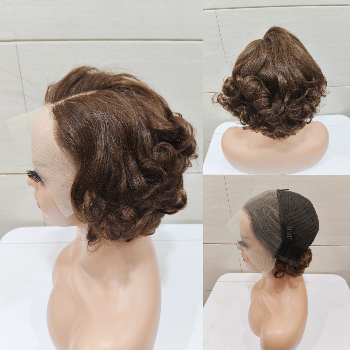 10A 13*4Frontal Loose Wave Bob 100% Human Hair Wigs