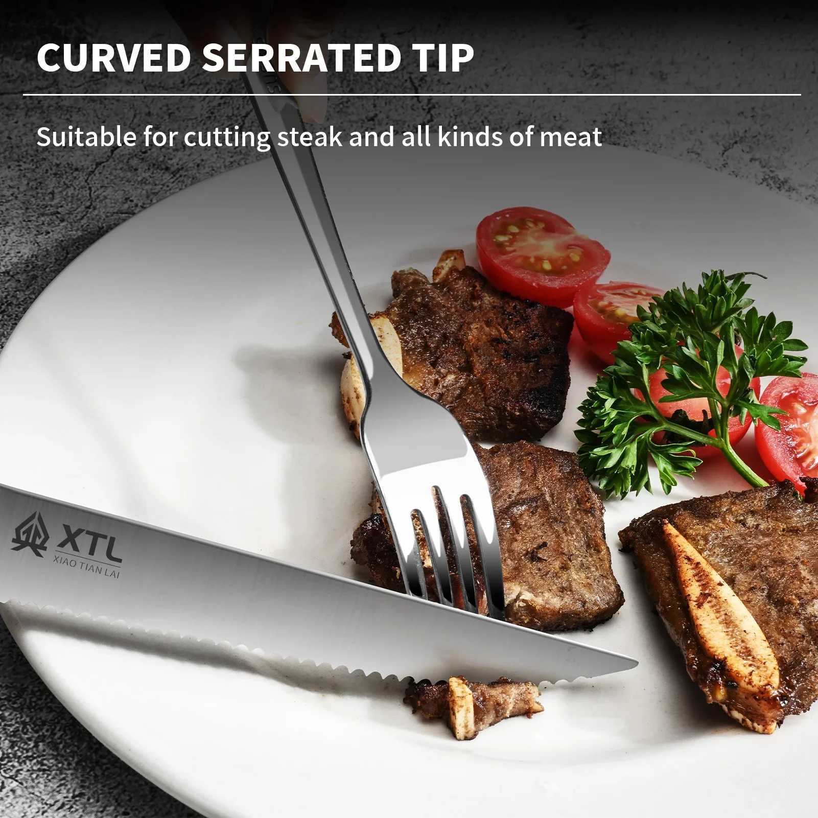 Steak knife set stainless Steel Blade Kitchen Knives Handle Sharp Dinner Knife Meat Cutter bread kitchen knives setC250326