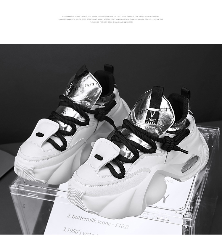 designer shoes new Men's youth thick-soled casual sports shoes for outdoor wear height-increasing dad shoes trendy little white short people