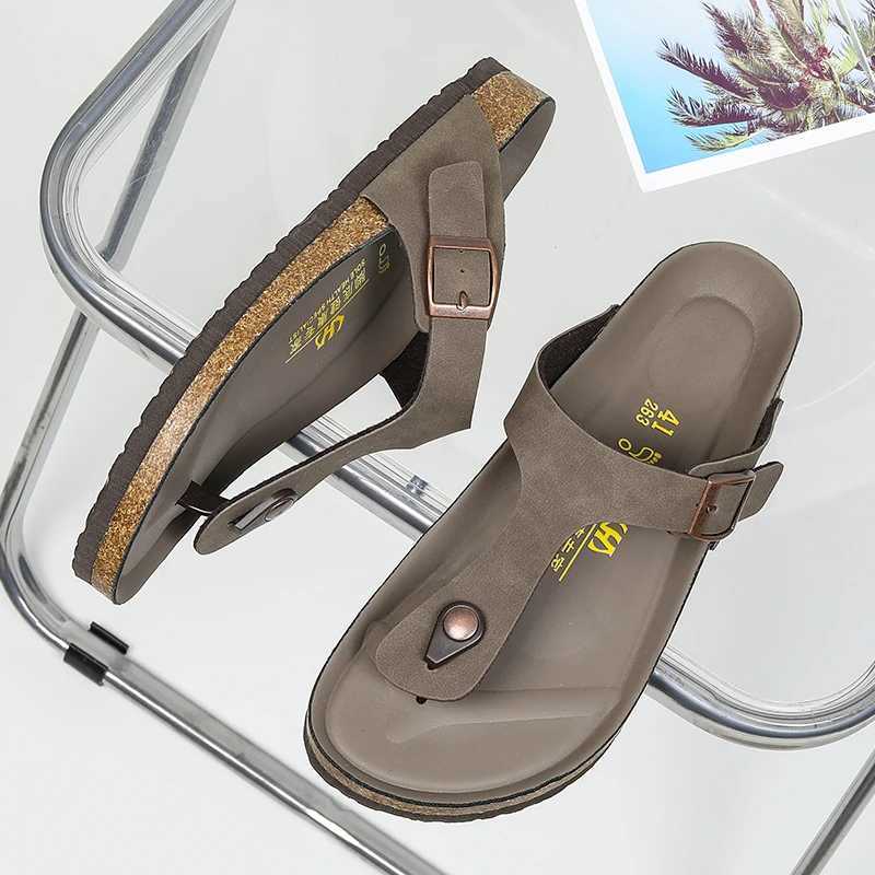 2024 new Italian mens leather flip cool beach summer shoes hotel slippers mens large-sized 46 light apartment luxury mens shoesXJ250326