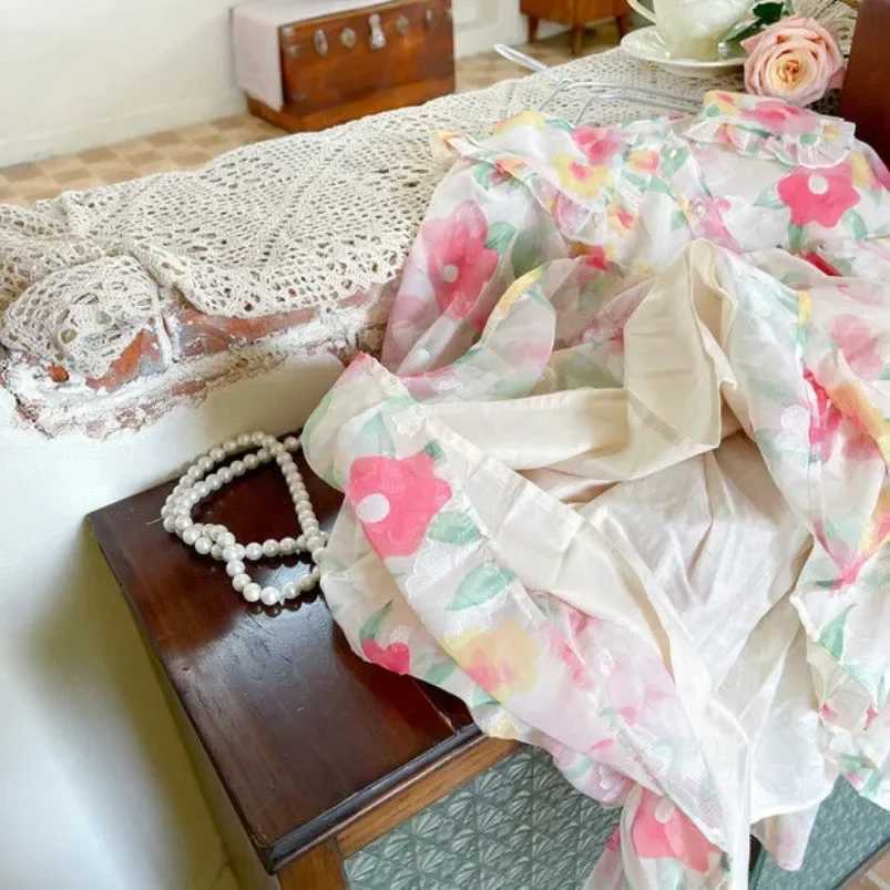 Childrens girls solid color matching lace girls summer short sleeved dress baby princess dress W250326