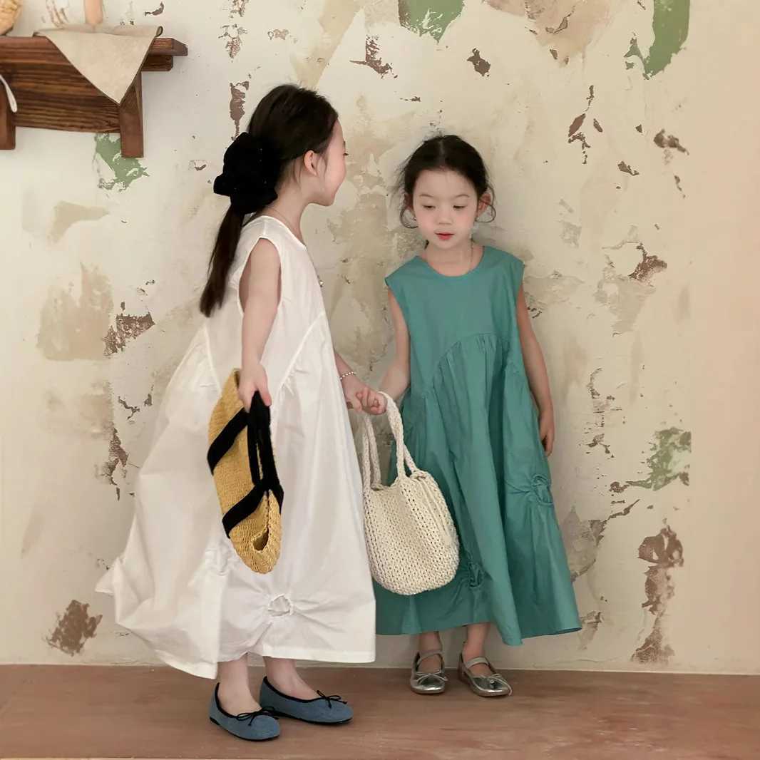 New round irregular vest for girls in summer high-end warm dress for children casual W250326