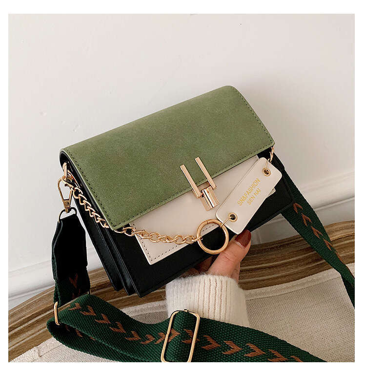 29 Autumn and Winter Network Red INS Women's 2020 New Korean One Shoulder Crossbody Fashion Frosted Contrast Color Small Square Bag