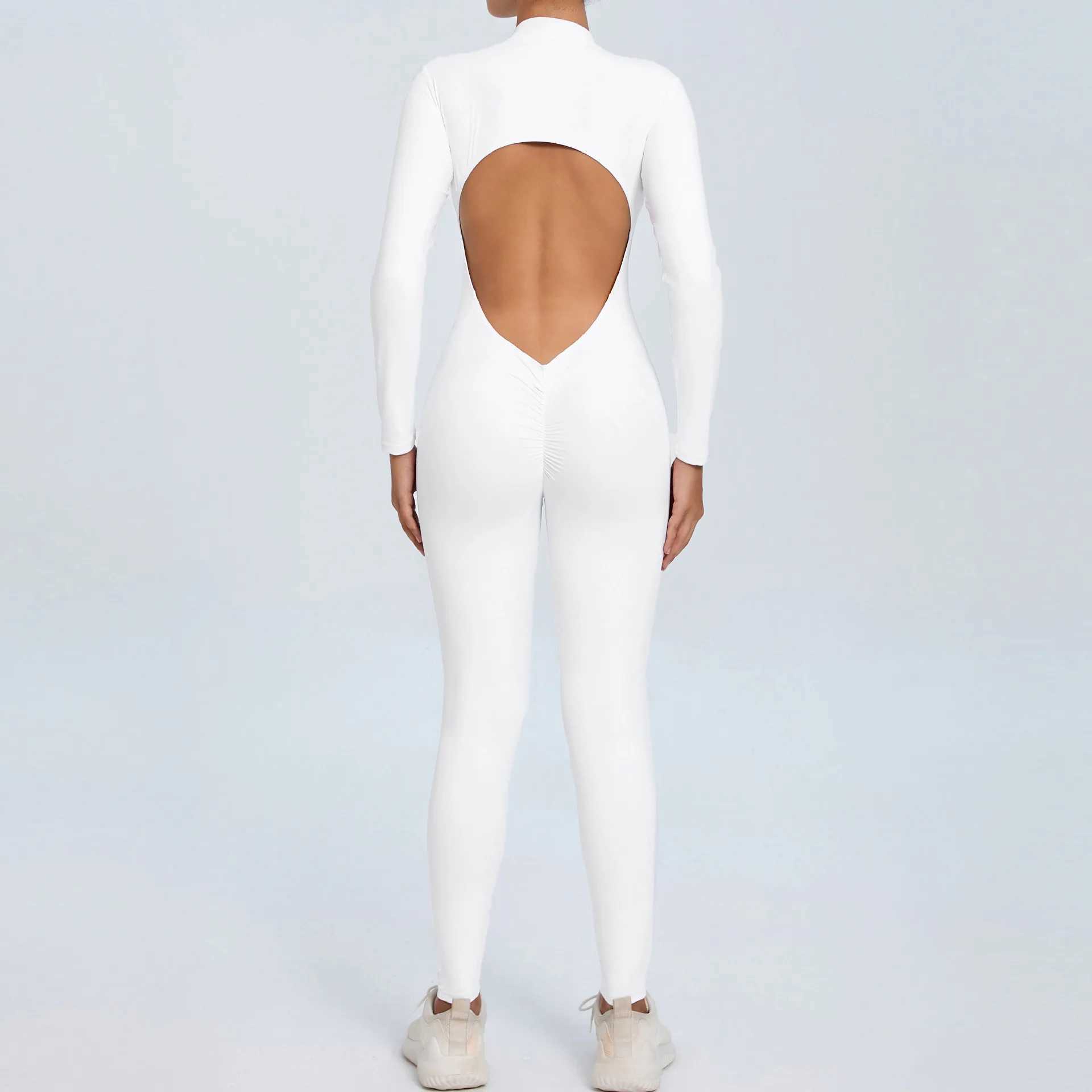 Long sleeved sexy womens clothing yoga set gym fitness jumpsuit one-piece jumpsuit sportswear gym fitness sportswear W250326