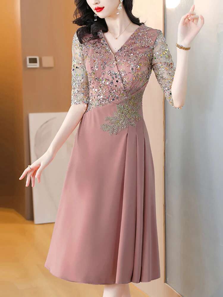 Summer New Sequins Chic Evening Wedding 2024 Women's Elegant Bodycon Midi Dress Satin Vintage Casual Party Vestidos
