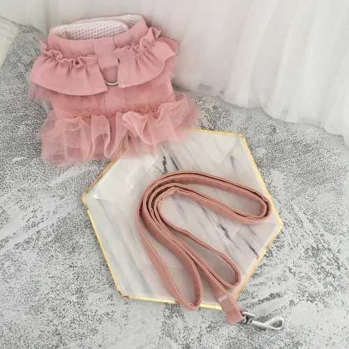 Dog clothing spring summer thin vest chest circumference leash pet cat teddy bear puppy dog collar puppy accessories X250326