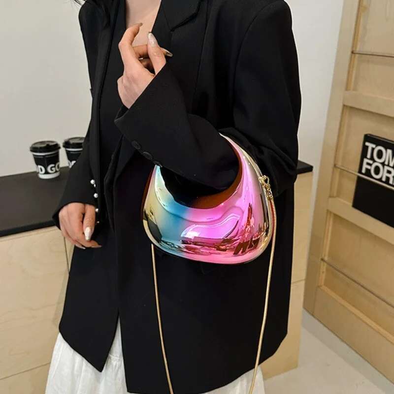 2025 Designer Evening Clutch Clear Acrylic Women Handbags Fashion Shoulder Bag Half Moon Wedding Purses Party Tote Ladies