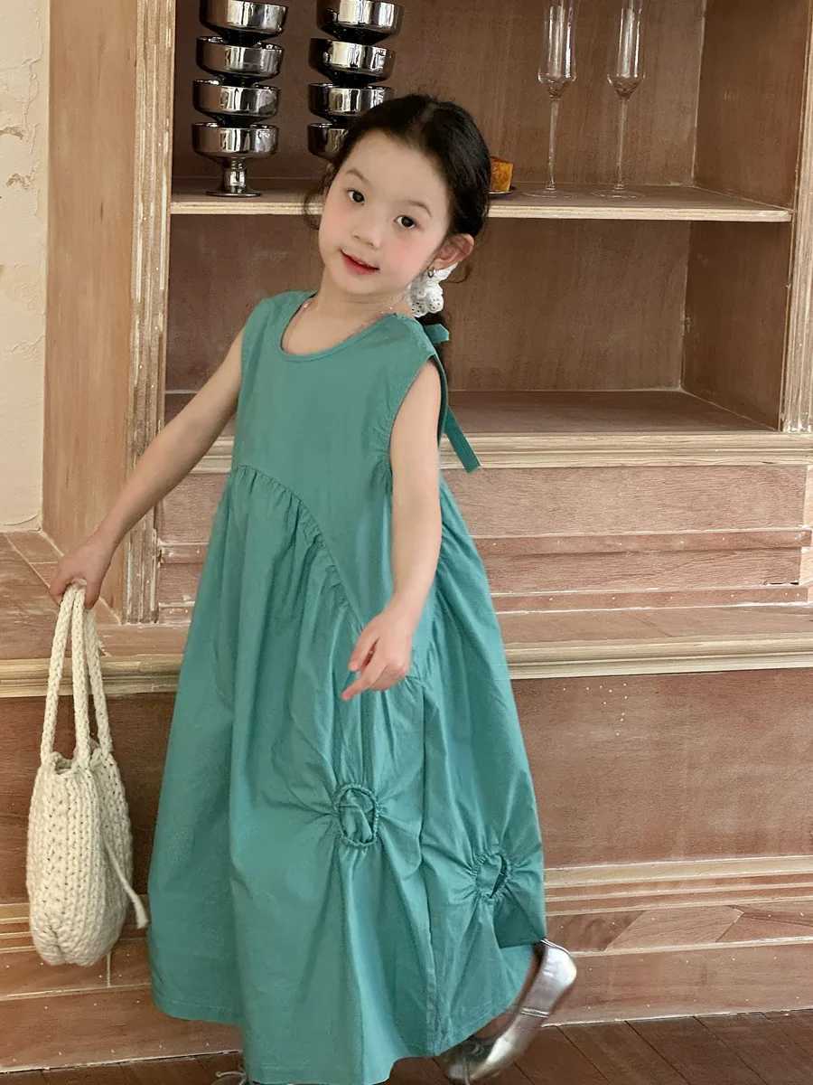 New round irregular vest for girls in summer high-end warm dress for children casual W250326