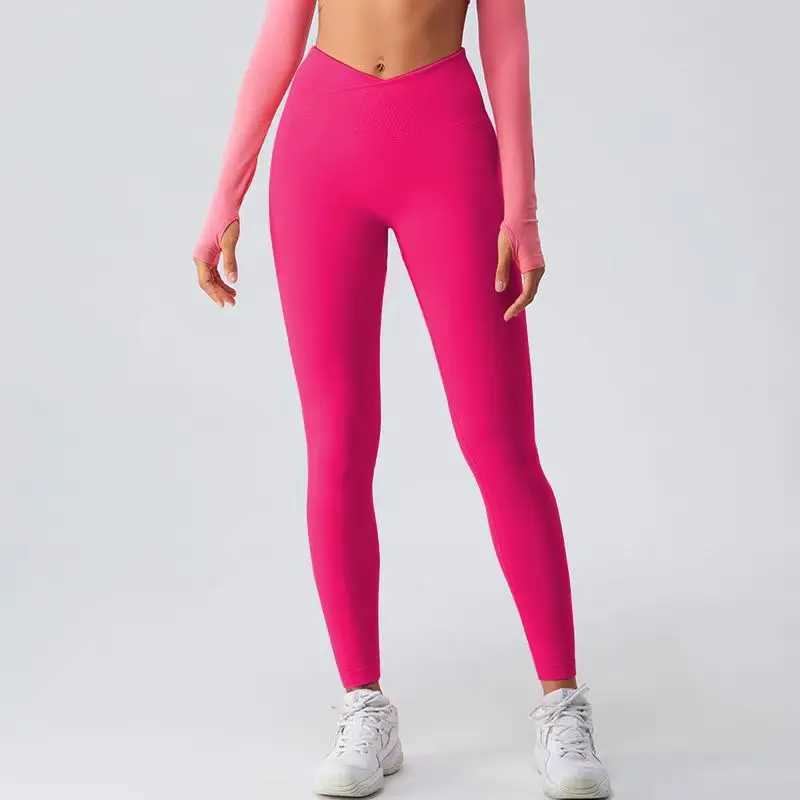 Womens high-end yoga pants for fitness legs high elasticity push ups tight fitting and breathable fitness gym exercise running legs W250326