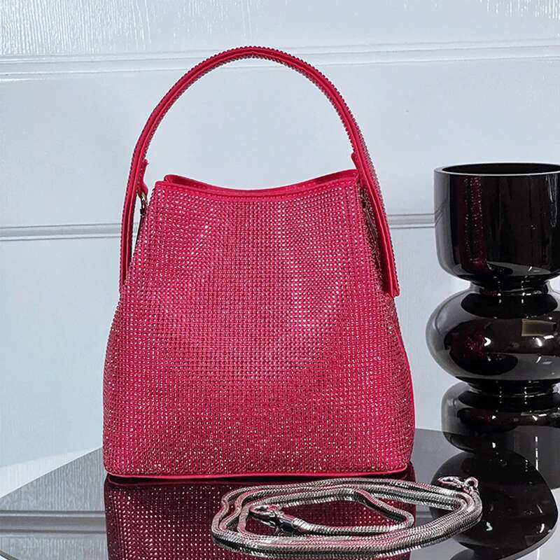 Evening Shiny Rhies Clutch Party Bags For Women Designer Handbag Purse 2023 New In Fashion Mini Shoulder Crossbody