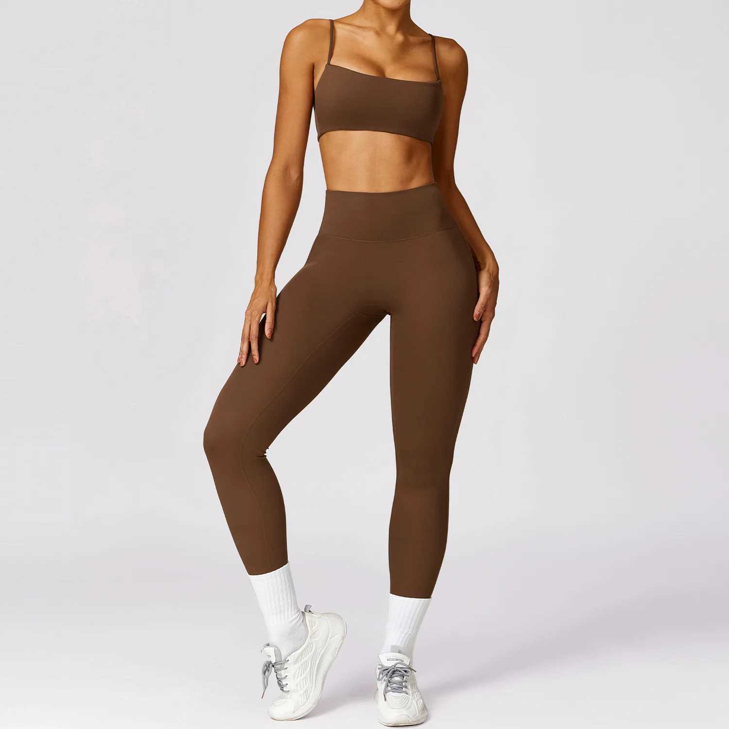 Womens track and field clothes yoga suit nude sportswear sexy quick drying sportswear fitness bra set W250326