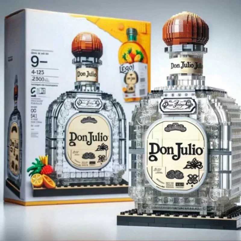 MOC Building Blocks Whiskey Bottle Simulated Grape Wine Bottle Assembly Building Blocks Creative Building Blocks Decoration Home DecorationXJ250326