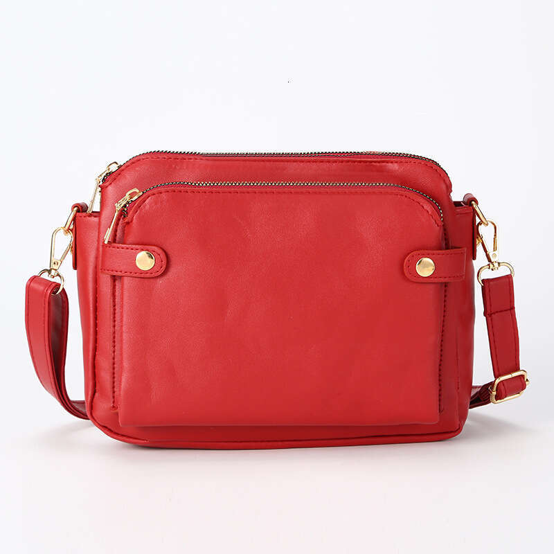 43 Three Layer Leather Crossbody Bag