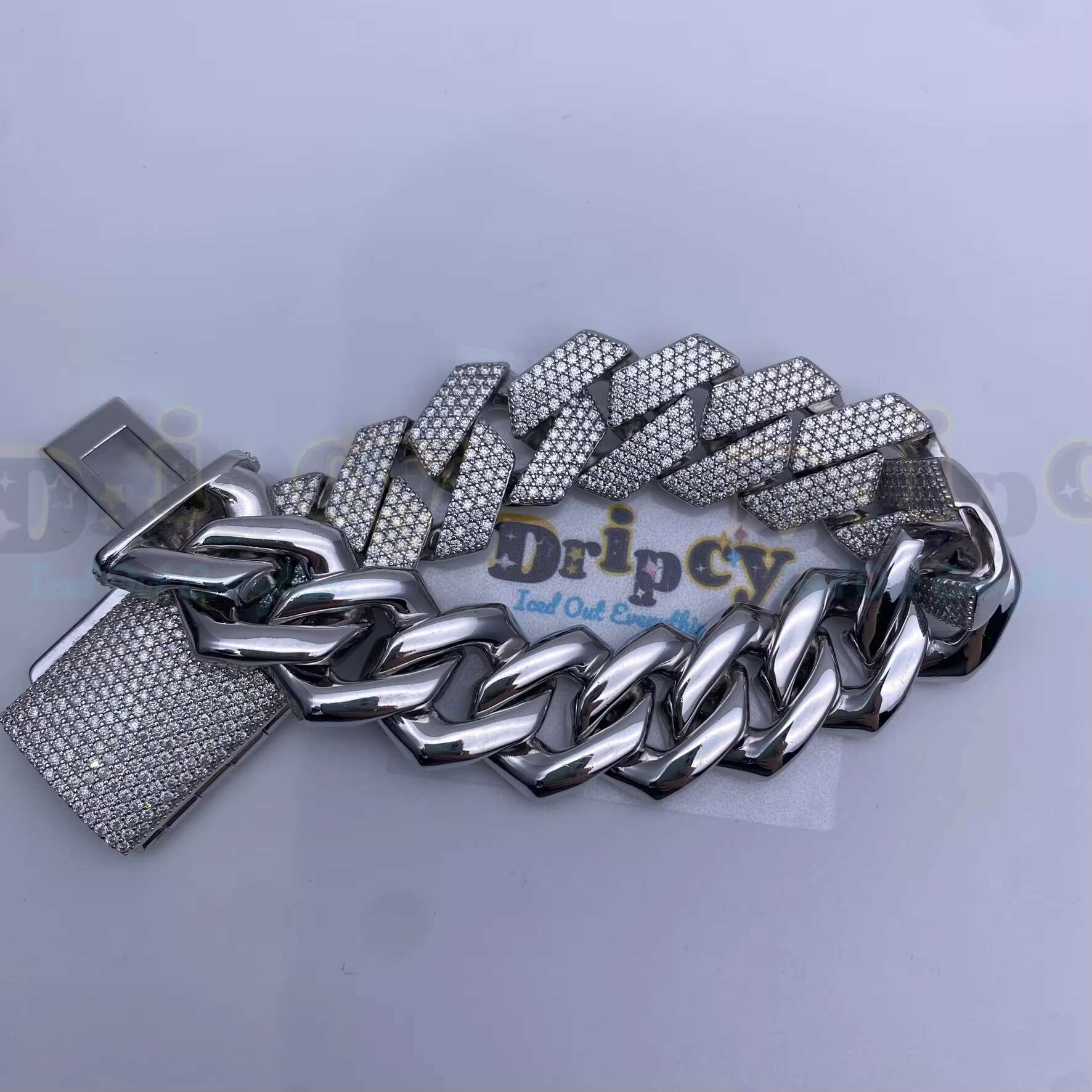 Factory Moissanite Vvs1 d Color Cuban Link Chain Real Iced Necklace Hip Hop Pass Diamond Test Blingbling