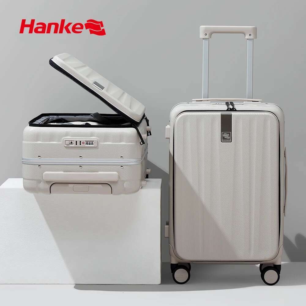 Hanke Innovative Design 20" Carry On Suitcase 24" Travel Lage Aesthetic Narrow Aluminum Frame PC Hardside Spinner Wheel H9860