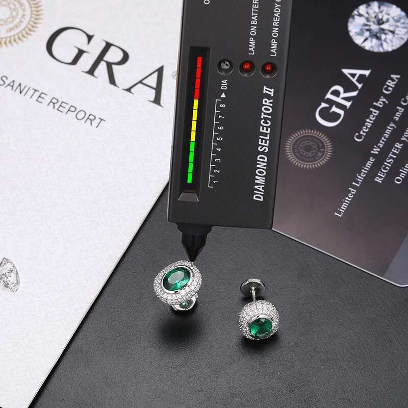 High Quanlity Color Earrings 100% 925 Silver For Men Full Iced Out Moissanite Hip Hop Charm Jewelry Anniversary Gifts