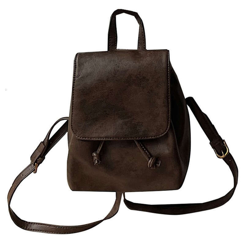 d5 The same small brown backpack for women's spring/summer 2023 new ins simple and versatile shoulder bag