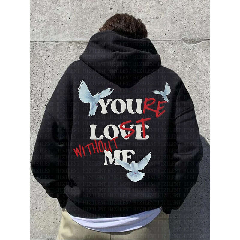 Autumn New American Letter Printed Men's And Women's Personalized Street Hoodie Y2k Casual Long Sleeved Top