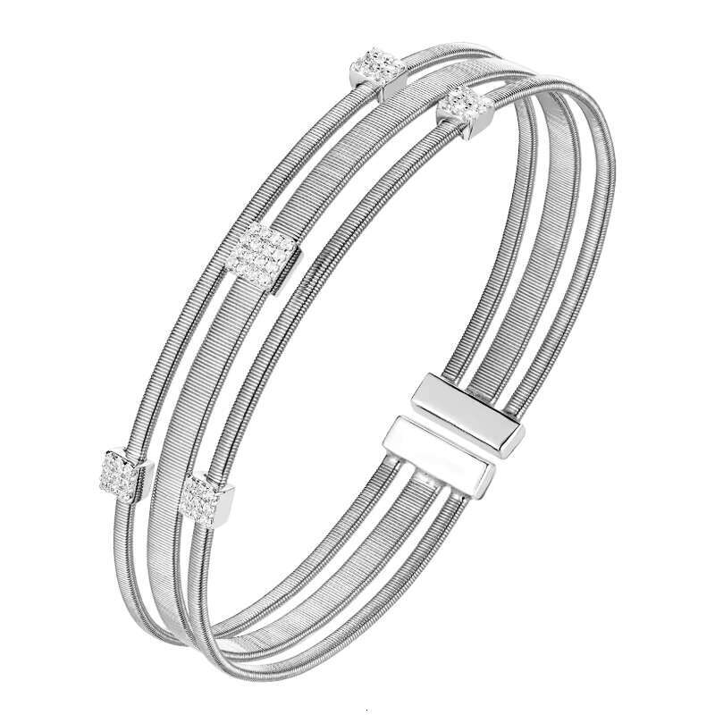 Bracciali Argento Pulseiras&Bracelet Modern Women's Zircon Italian Rope Cuff Bracelet 2025 Trendy Jewelry Brand
