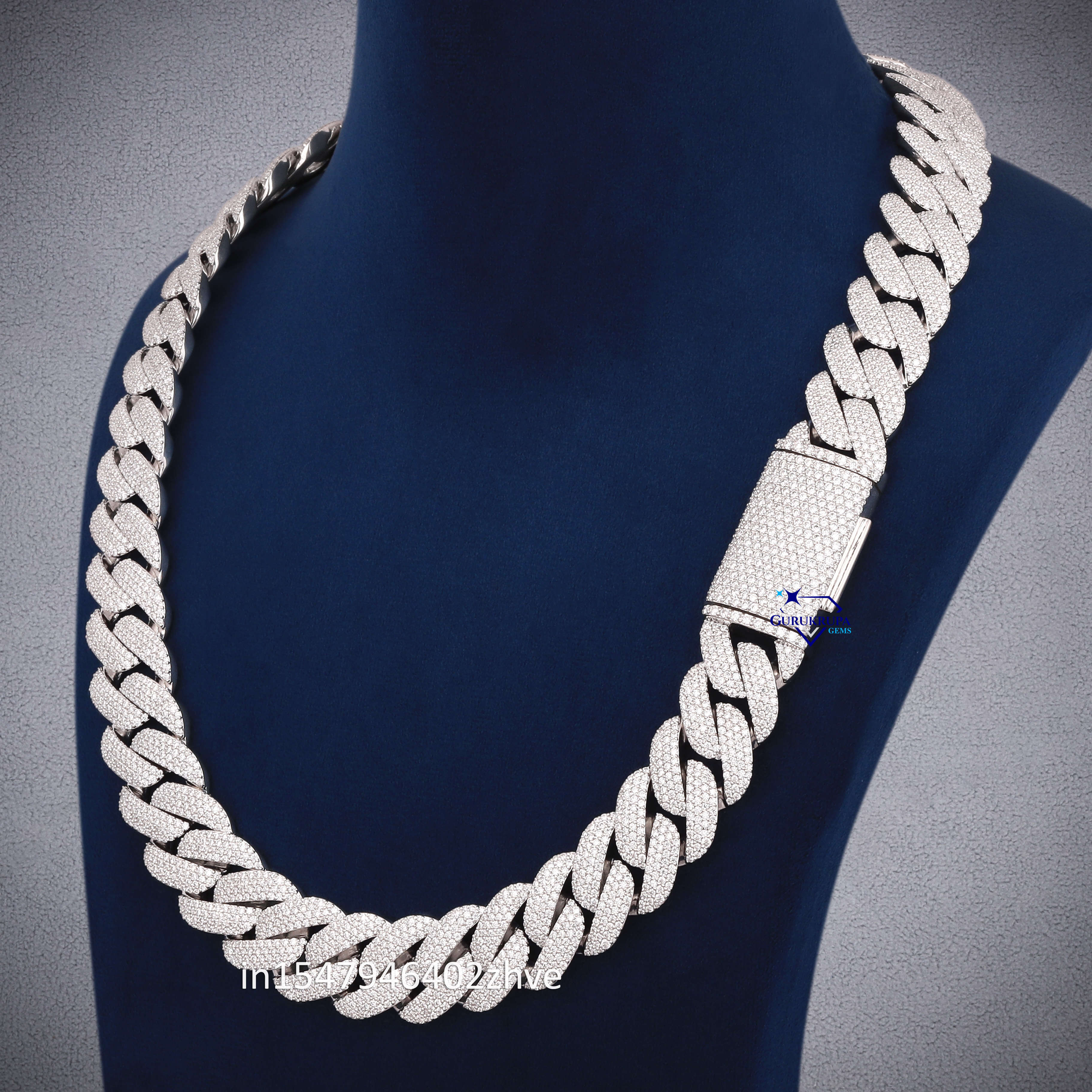 Custom 22MM Moissanite Cuban Chain Necklace Popular Shine Brightly 925 Sterling Silver Cuban Link Chain for Men Women