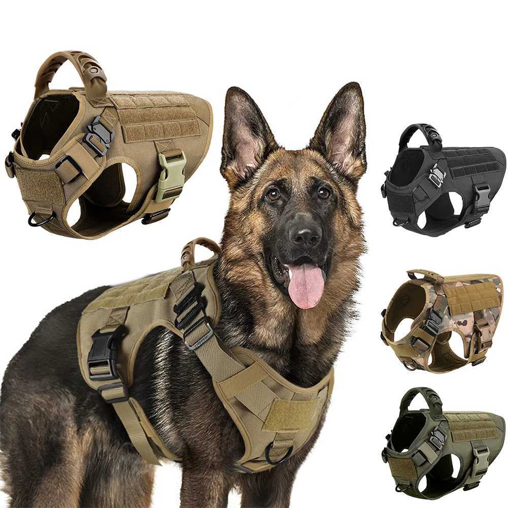 Military large dog harness training pet vest used for French bulldogs German Shepherds Malino tactical harness used for dog accessories X250326