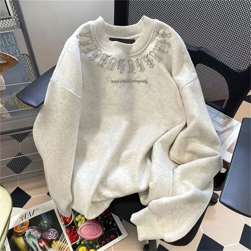 Personalized printed round neck pendant for hip-hop men and women on the streets of the United States suitable for couples loose retro casual tops y2k