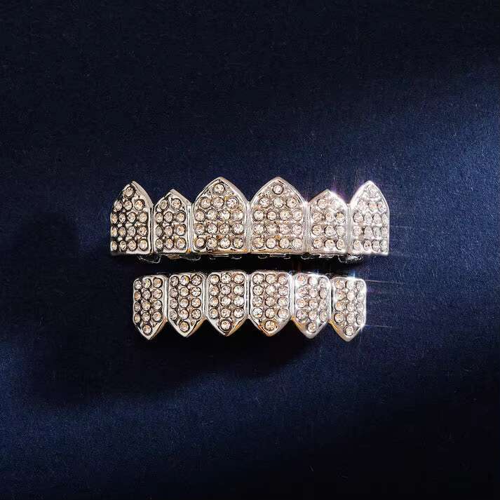 Custom Made Personalized VVS Moissanite Diamond Dental Grills Mens Hip Hop Jewelry 925 Silver Iced Out Grillz for Teeth