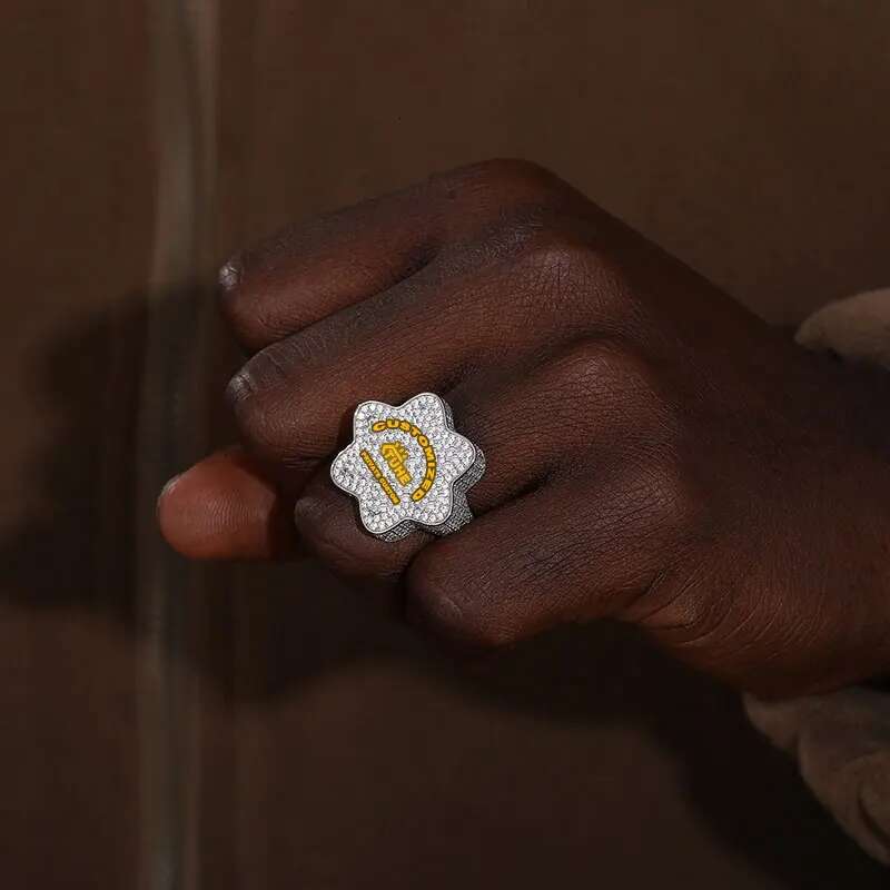 Custom Name Moissanite Ring 925 Silver Custom Made Ring For Men Hip Hop Jewelry