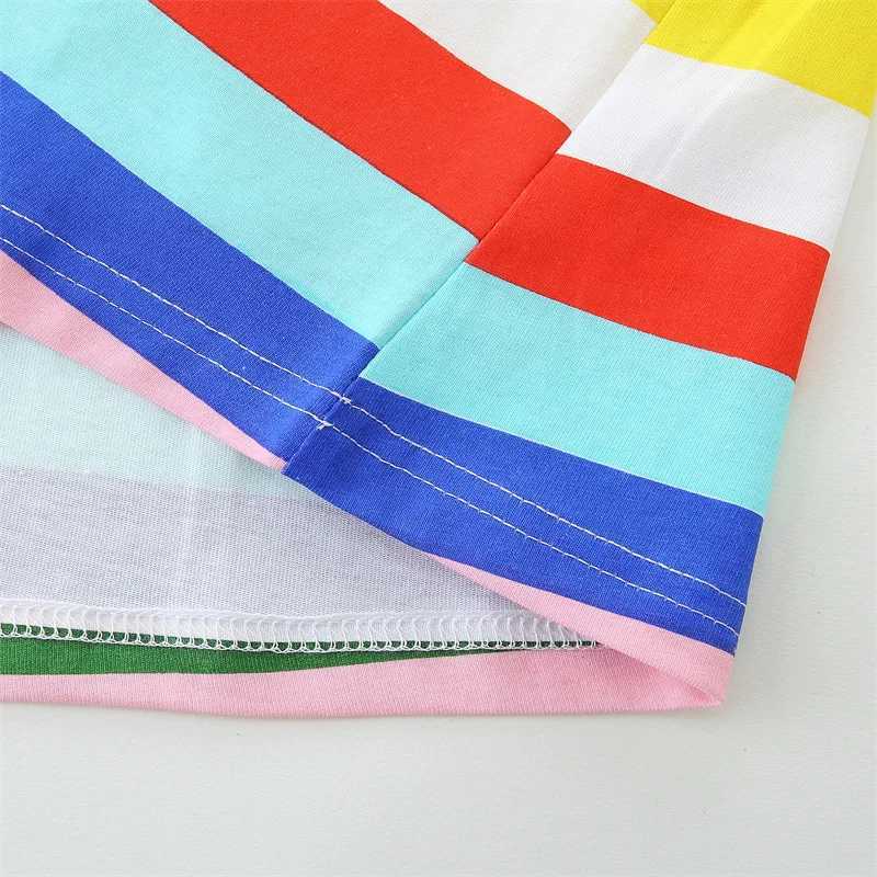 2-7T New Arrival Girls Dresses Summer Girls For Dress Striped Pockets Kids School Children Clothing Toddler Dresses W250326