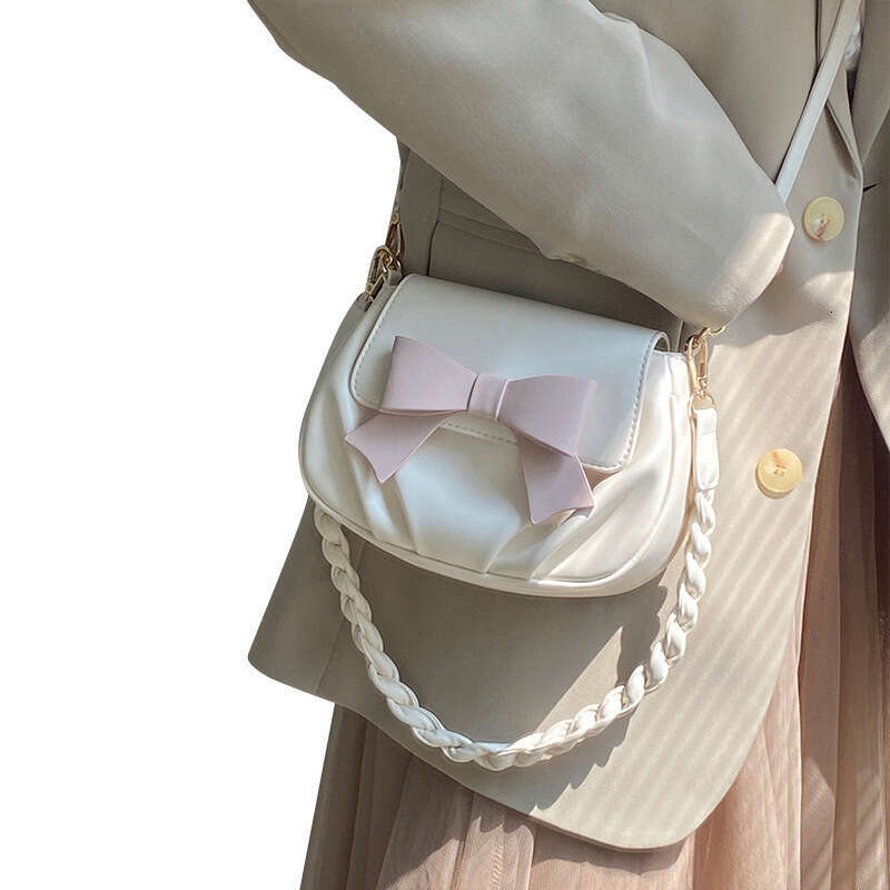 Summer Fresh, Sweet, Cute Butterfly Machine Small Round Popular Folded Cloud Soft One Shoulder Crossbody Bag for Women
