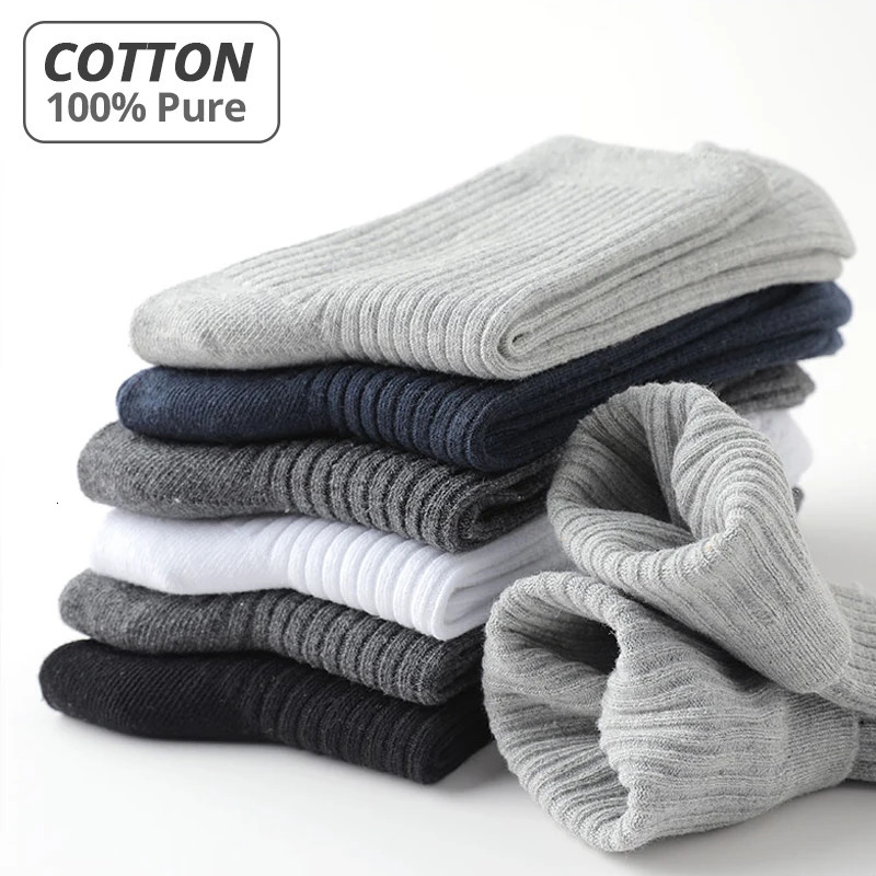 HSS 100% pure cotton mens socks casual business striped deodorant breathable mens winter travel socks 5 pairs/batch 250321