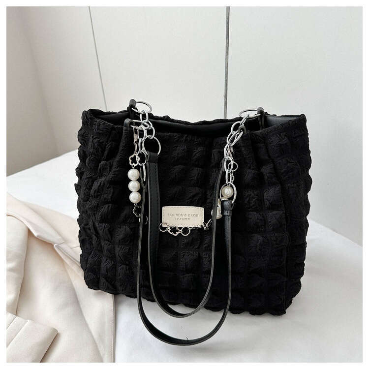 Folded Bubble Shoulder Large Capacity Summer 2023 New Leisure and Western Style Tote Fashion Women's Bag